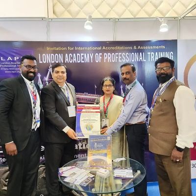 The LAPT stand — accreditations handed over