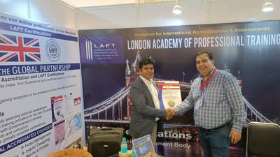 The LAPT stand — accreditations handed over